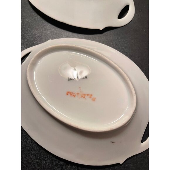 Bavarian China Two Handled Porcelain Rose Dishes - Picture 4 of 6